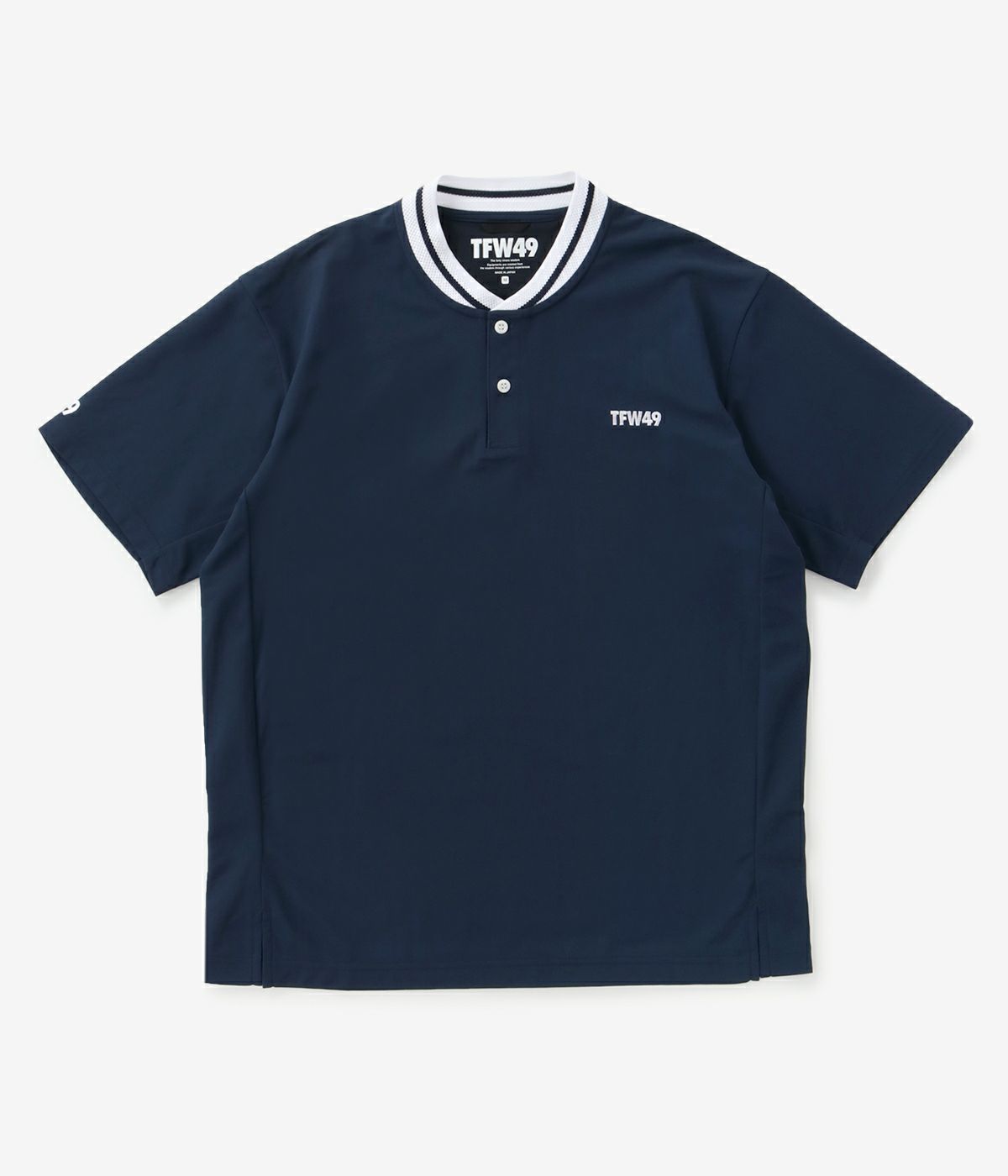 メンズウェア TFW49 COLLAR LESS POLO TFW49 - COLLAR LESS LINE POLO | ポロシャツ | グリーン×ブルー