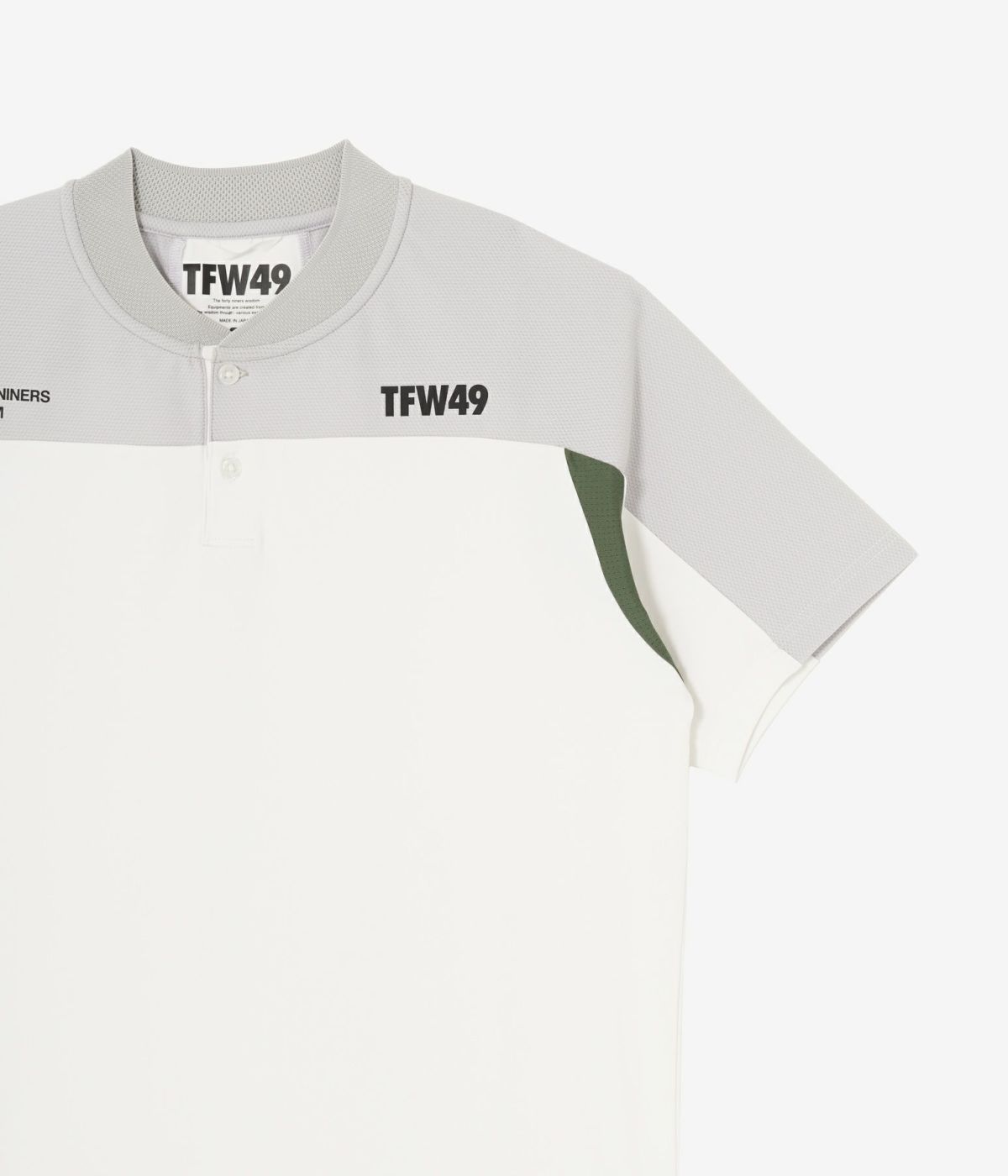 TFW49 カラーレスポロ 白 Sサイズ TFW49 ティーエフダブリュー49 SIDE MESH COLLARLESS POLO